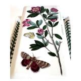 Vintage Portmeirion Botanic Garden Butter Dish with Lepidotum Rhododendron Design and other Botanical Kitchen Pieces