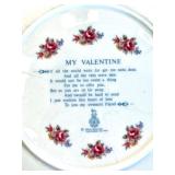 Set of 2 Vintage Decorative Plates and Porcelain Dolls, Floral Porcelain Frame, Candle Holder and Silver Tray