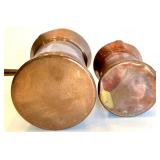 Set of Copper and Stainless Steel Cutter Melting Pots with Bowl and Saucer