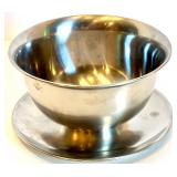 Set of Copper and Stainless Steel Cutter Melting Pots with Bowl and Saucer