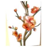 Set of 2 Vintage Chinese 3D Wall Panels, a Metal Butterfly Sculpture and Ceramic Bird Sculpture