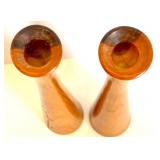 Mid-Century Modern Teak Decor Set - Candlestick Holders, Tray, Salt & Pepper Shakers by WMF and Utensils