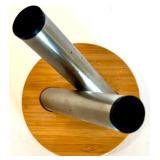 Mid-Century Modern Teak Decor Set - Candlestick Holders, Tray, Salt & Pepper Shakers by WMF and Utensils