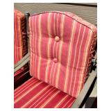 Outdoor Patio Set with Glass Table and 4 Reversible Cushioned Chairs