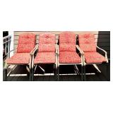 Outdoor Patio Set with Glass Table and 4 Reversible Cushioned Chairs