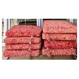 Outdoor Patio Set with Glass Table and 4 Reversible Cushioned Chairs