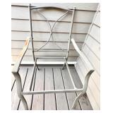 Outdoor Patio Set with Glass Table and 4 Reversible Cushioned Chairs