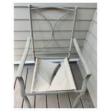 Outdoor Patio Set with Glass Table and 4 Reversible Cushioned Chairs