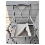 Outdoor Patio Set with Glass Table and 4 Reversible Cushioned Chairs