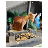 Vintage 17-Piece Nativity Set with Illuminated Stable