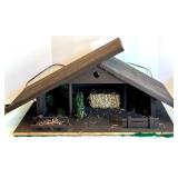 Vintage 17-Piece Nativity Set with Illuminated Stable