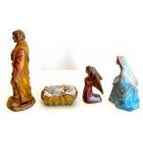 Vintage 17-Piece Nativity Set with Illuminated Stable