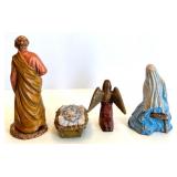 Vintage 17-Piece Nativity Set with Illuminated Stable