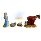 Vintage 17-Piece Nativity Set with Illuminated Stable