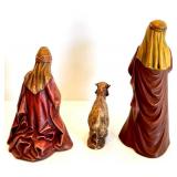 Vintage 17-Piece Nativity Set with Illuminated Stable