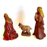 Vintage 17-Piece Nativity Set with Illuminated Stable