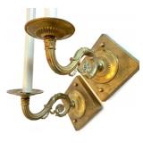 Pair of Vintage Brass Candle Wall Sconces