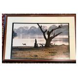 Framed Wildlife Photo of African Antelopes by the Water