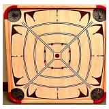 Carrom Game Board Set with Magnetic Dartboard