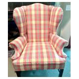 Ralph Lauren Plaid Wingback Armchair with Matching Cushions