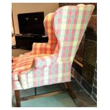 Ralph Lauren Plaid Wingback Armchair with Matching Cushions