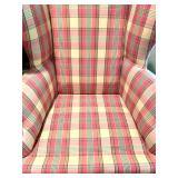 Ralph Lauren Plaid Wingback Armchair with Matching Cushions