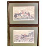 Pair of Horse Hunting Scene Prints by H F Dendy Sadler with COA