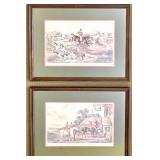 Pair of Framed Vintage Hunting Prints - "The Death" & "Returning From The Hunt" with COA