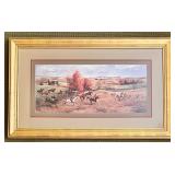 Framed Equestrian Hunting Scene Print by The Bombay Company
