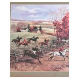 Framed Equestrian Hunting Scene Print by The Bombay Company