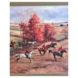 Framed Equestrian Hunting Scene Print by The Bombay Company