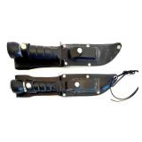 Collection of 3 Military-Style Knives with Sheaths and 