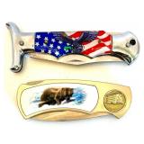 Collection of 5 Knives with Sheaths Including Barlow and Decorated Handles