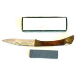 Collection of 5 Knives with Sheaths Including Barlow and Decorated Handles