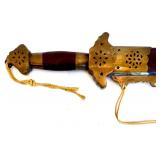 Decorative Vintage Denix Replica Flintlock Pistol and a Scabbard