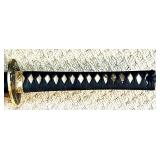 Decorative Katana Sword with Dragon Motif and Black Sheath