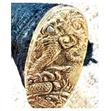 Decorative Katana Sword with Dragon Motif and Black Sheath