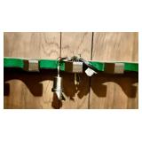 Large Wooden Gun Cabinet with Glass Doors and Key Set