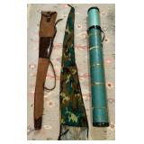 Vintage Rod Caddy and Leather Rifle Sleeve