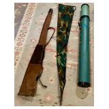 Vintage Rod Caddy and Leather Rifle Sleeve