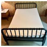 Antique Wooden Bed Frame with Spindle Design
