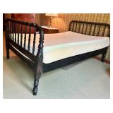 Antique Wooden Bed Frame with Spindle Design