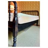 Antique Wooden Bed Frame with Spindle Design