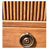 Vintage Wooden Side Table with Marble Top