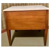 Vintage Wooden Side Table with Marble Top