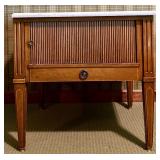 Vintage Wooden Side Table with Marble Top