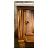 Vintage Wooden Side Table with Marble Top