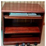 Mahogany Finished Wood TV Stand with Shelving