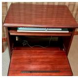 Mahogany Finished Wood TV Stand with Shelving