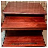 Mahogany Finished Wood TV Stand with Shelving